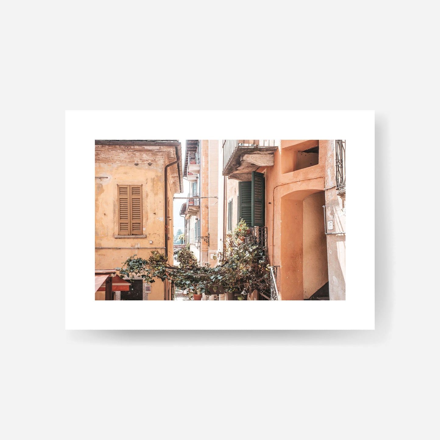Cobblestone Streets of Orta San Guilio Art Print Unframed
