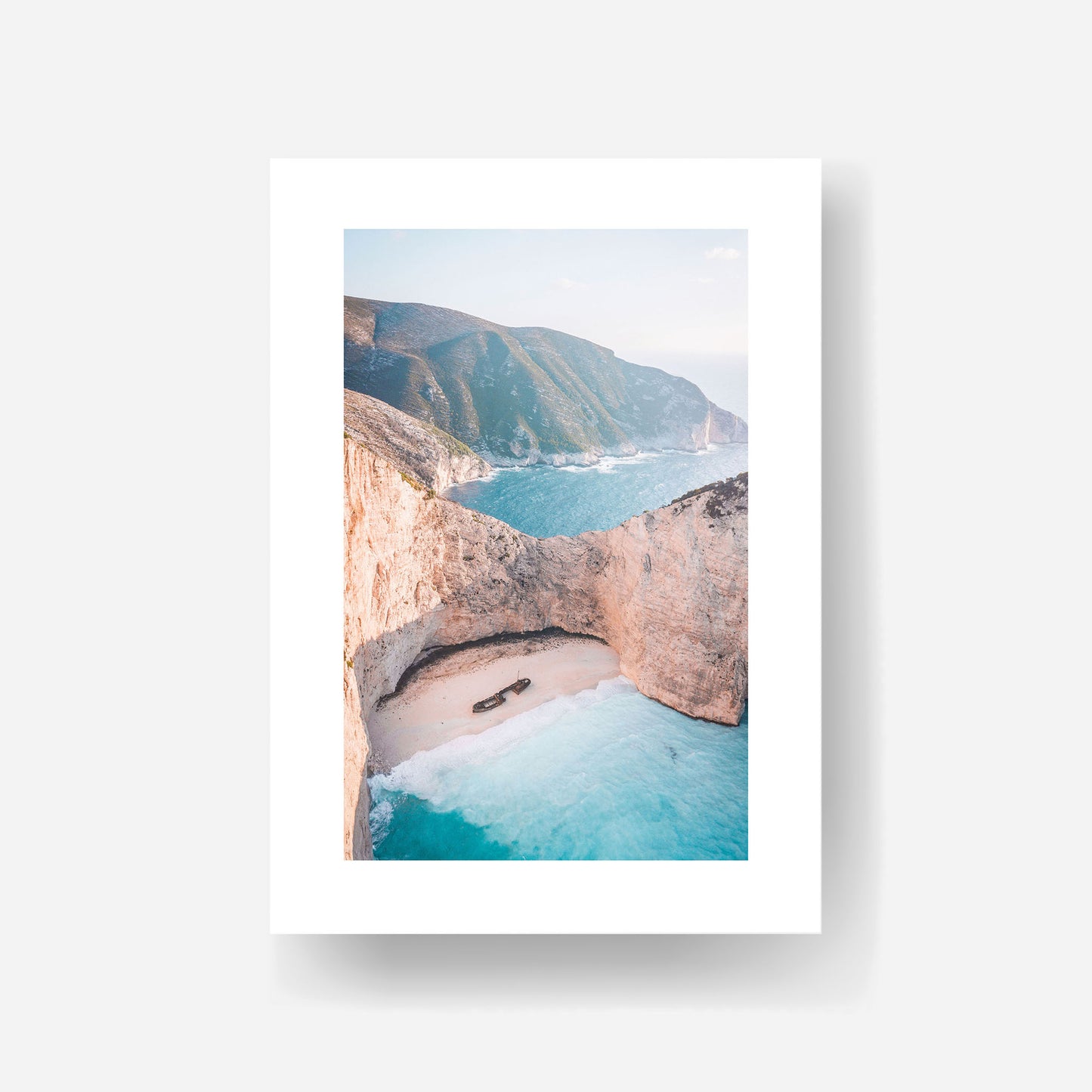 Zakynthos Beach Shipwreck Art Print Unframed Print