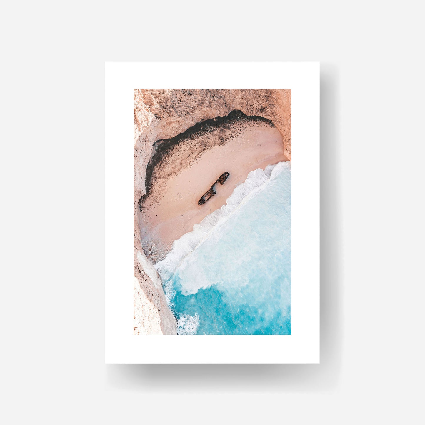 Ionian Coastal Shipwreck Art Print Unframed Vertical