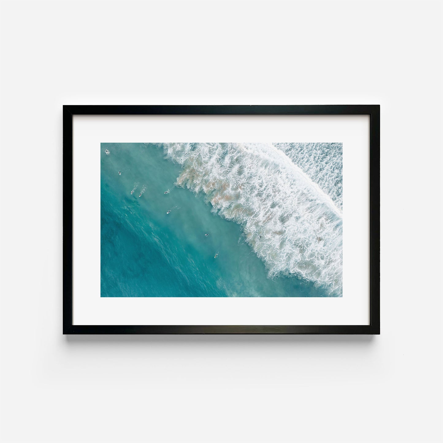 Manly Beach Surfers Art Print Black Frame Horizontal