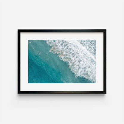 Manly Beach Surfers Art Print Black Frame Horizontal