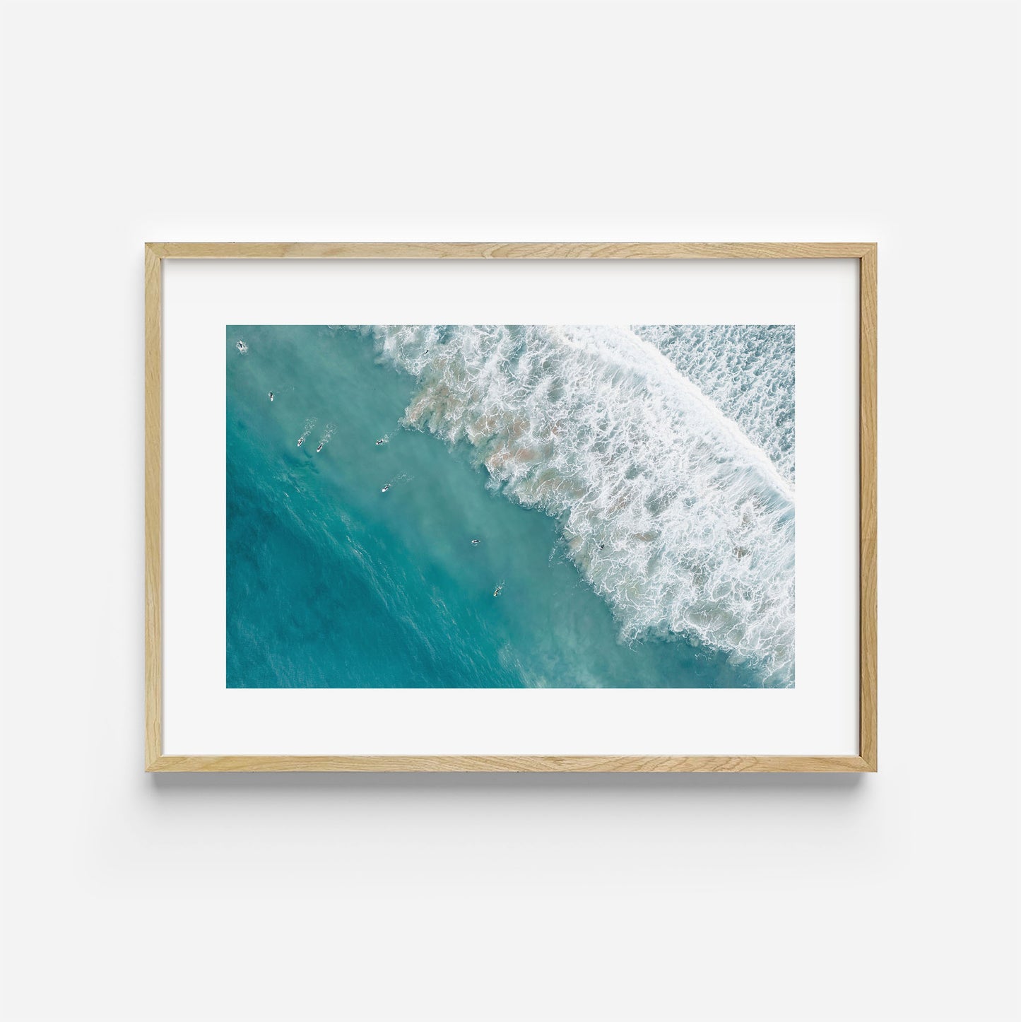 Manly Beach Surfers Art Print Wooden Frame Horizontal