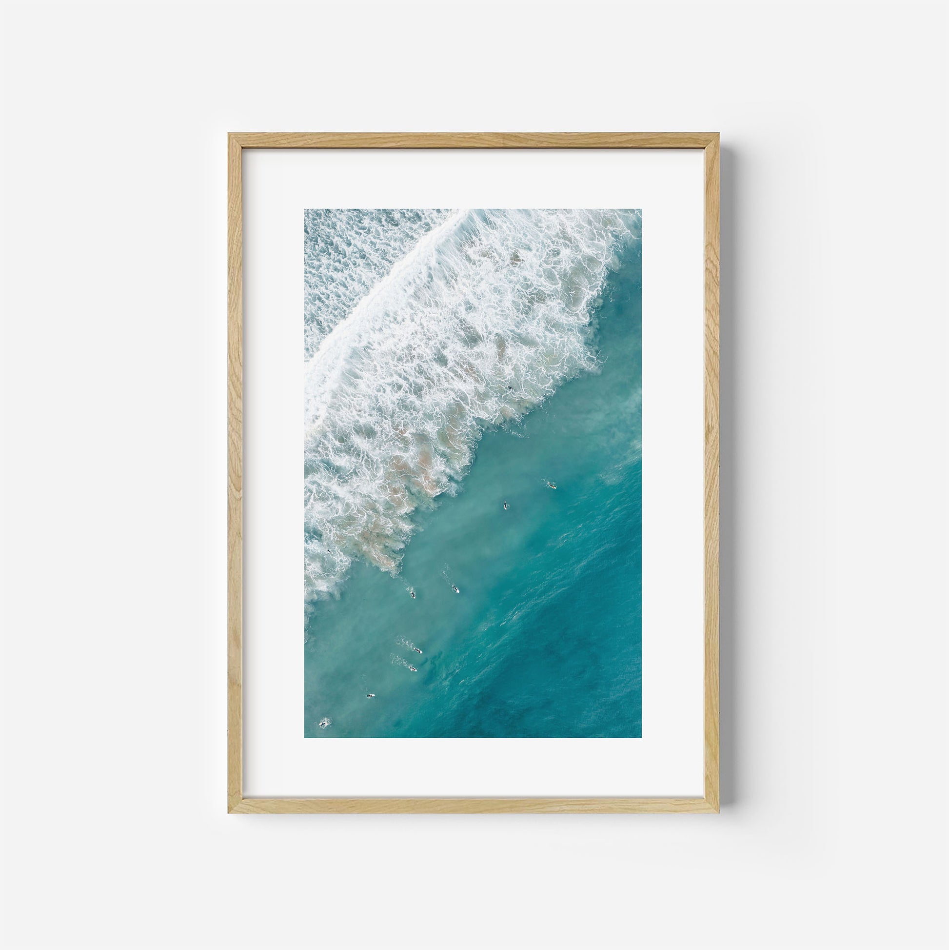 Manly Beach Surfers Art Print Wooden Frame Vertical