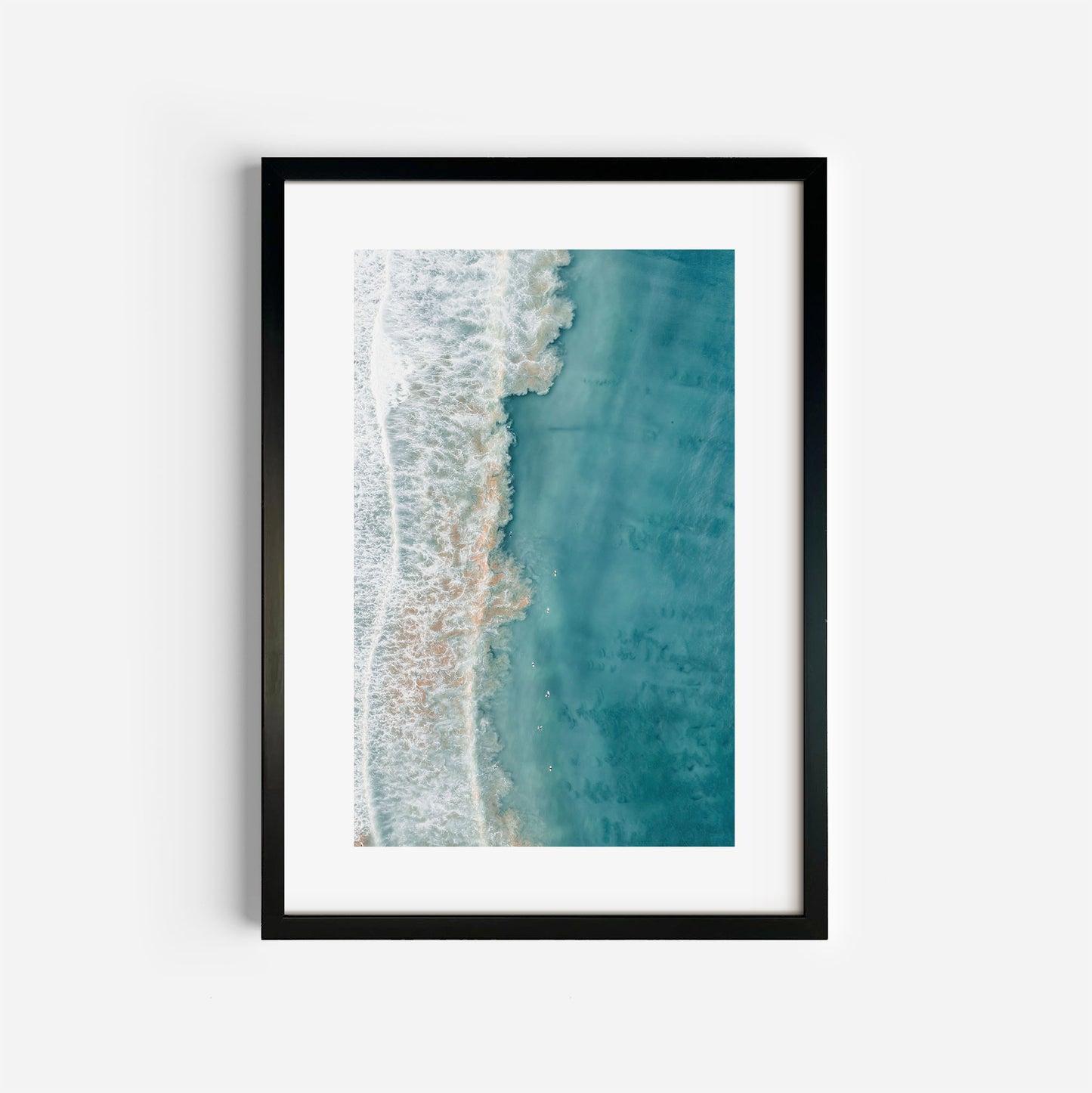 Narrabeen Deep Blue Swells Art Print Black Frame Vertical