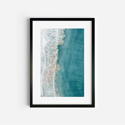 Narrabeen Deep Blue Swells Art Print Black Frame Vertical