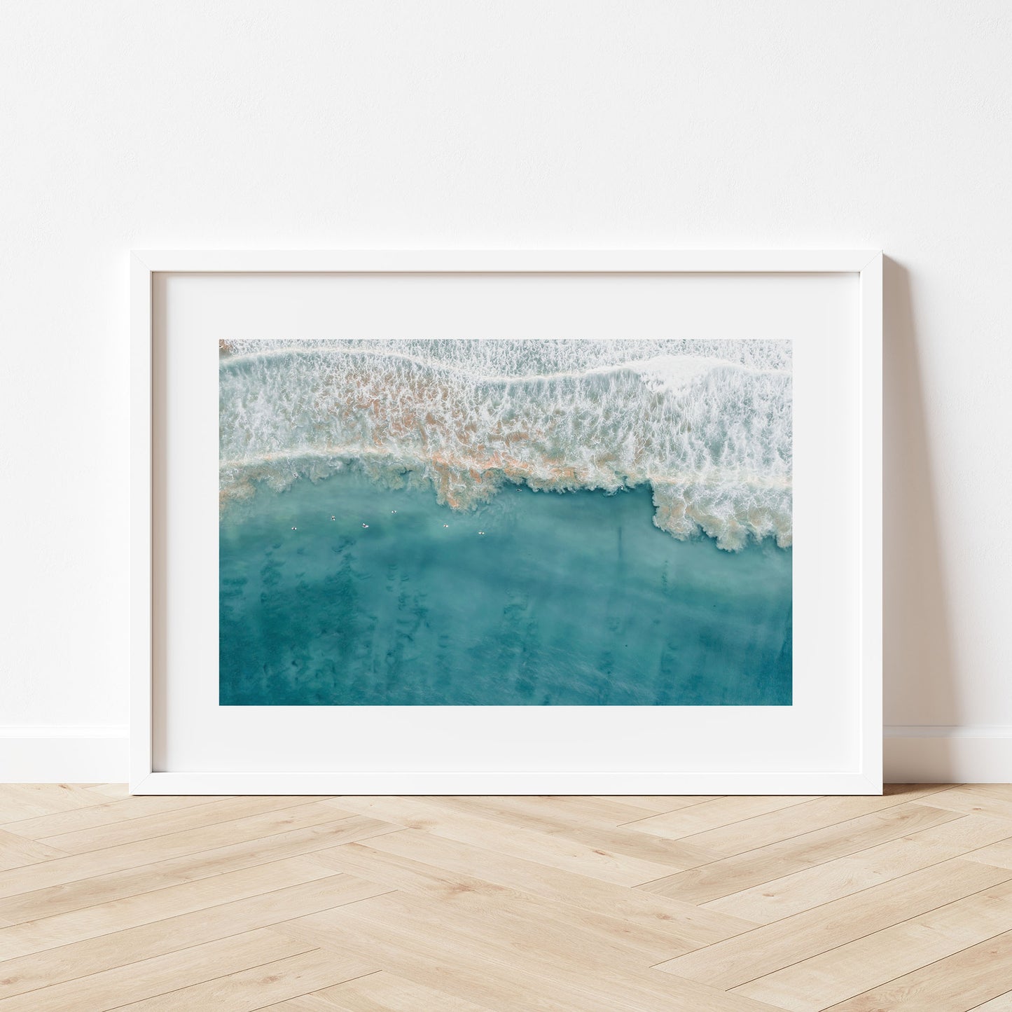 Narrabeen Deep Blue Swells Art Print White Frame Horizontal