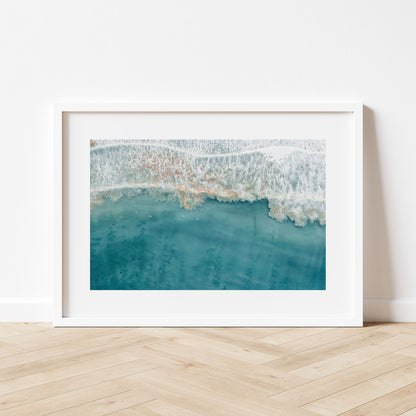 Narrabeen Deep Blue Swells Art Print White Frame Horizontal