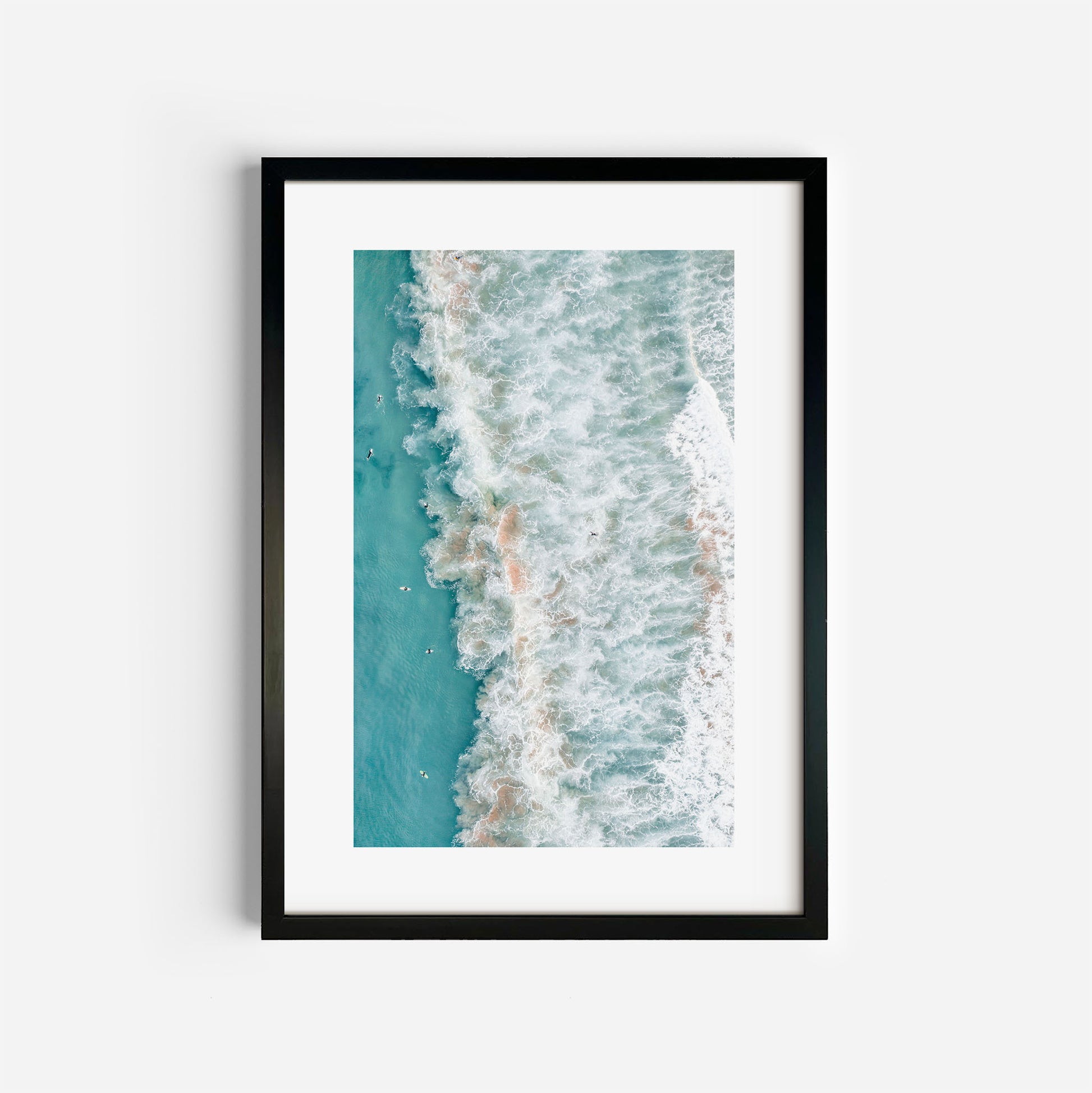 Northern Beaches Swell Art Print Black Frame Vertical