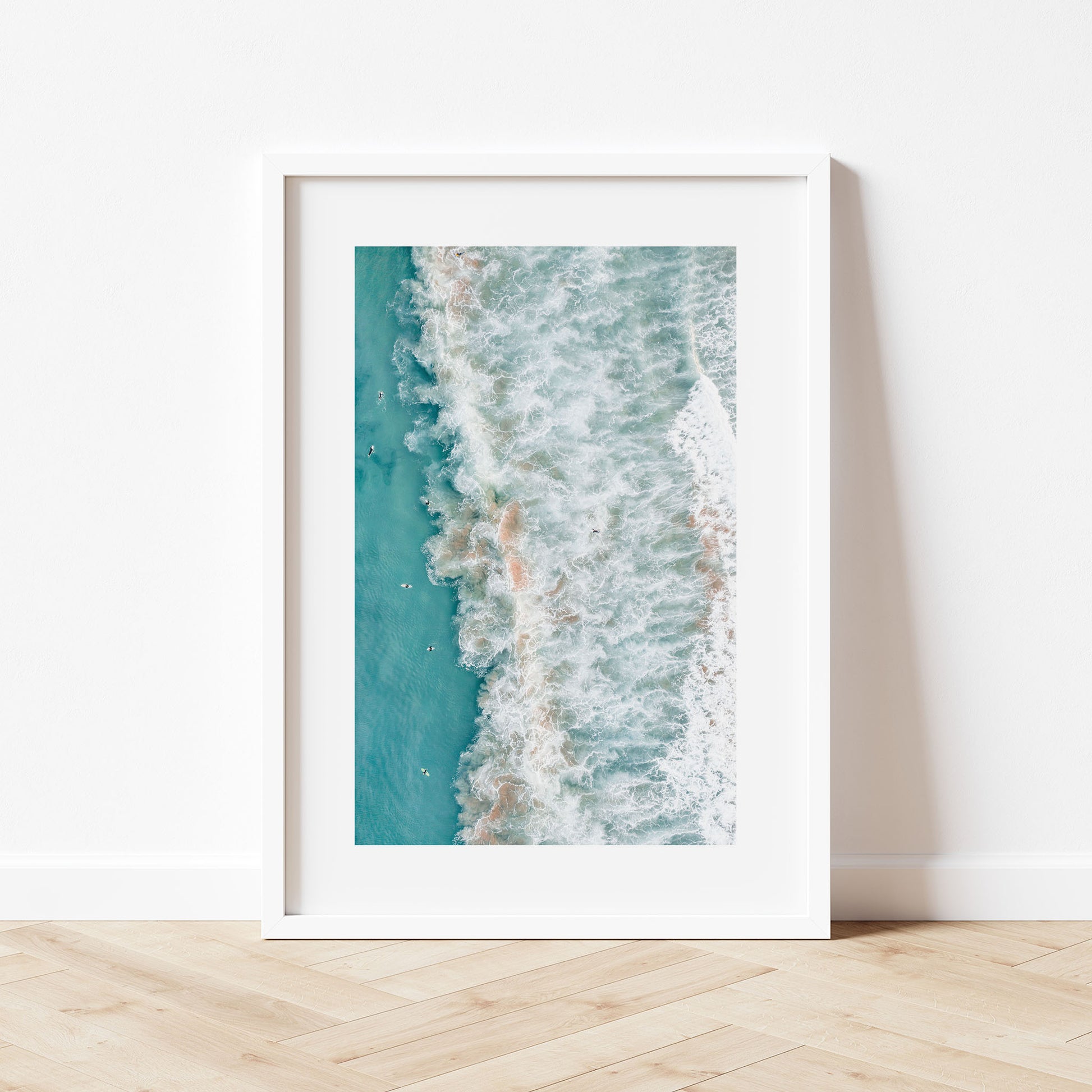 Northern Beaches Swell Art Print White Frame Vertical