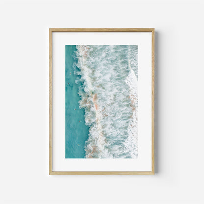 Northern Beaches Swell Art Print Wooden Frame Vertical