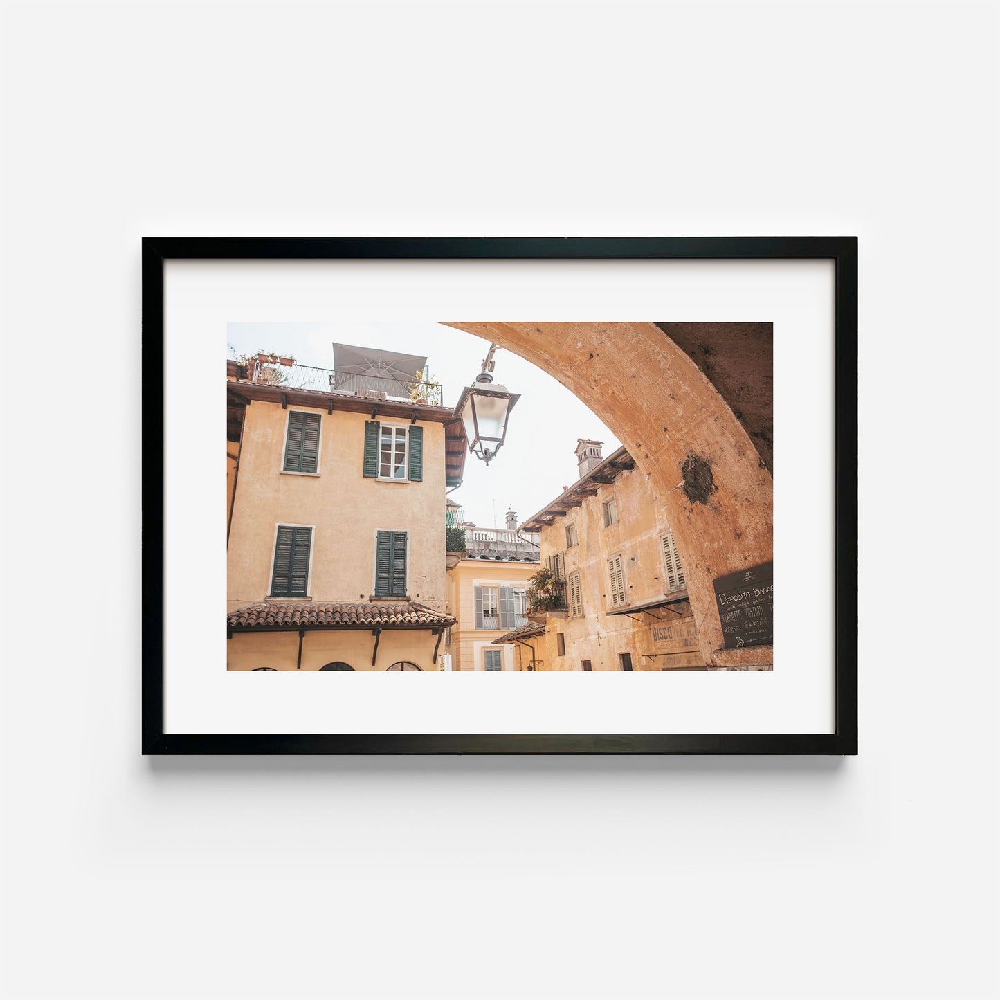 Orta San Guilio - Italian Daybreak Art Print Black Frame