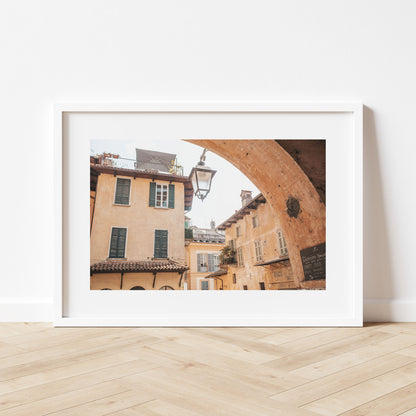 Orta San Guilio - Italian Daybreak Art Print White Frame