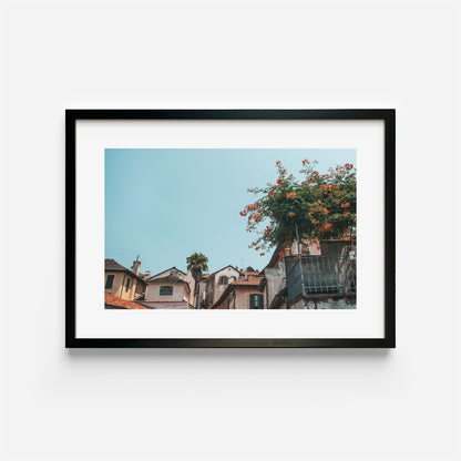 Orta San Guilio - Rosy Summer Sky Art Print Black Frame