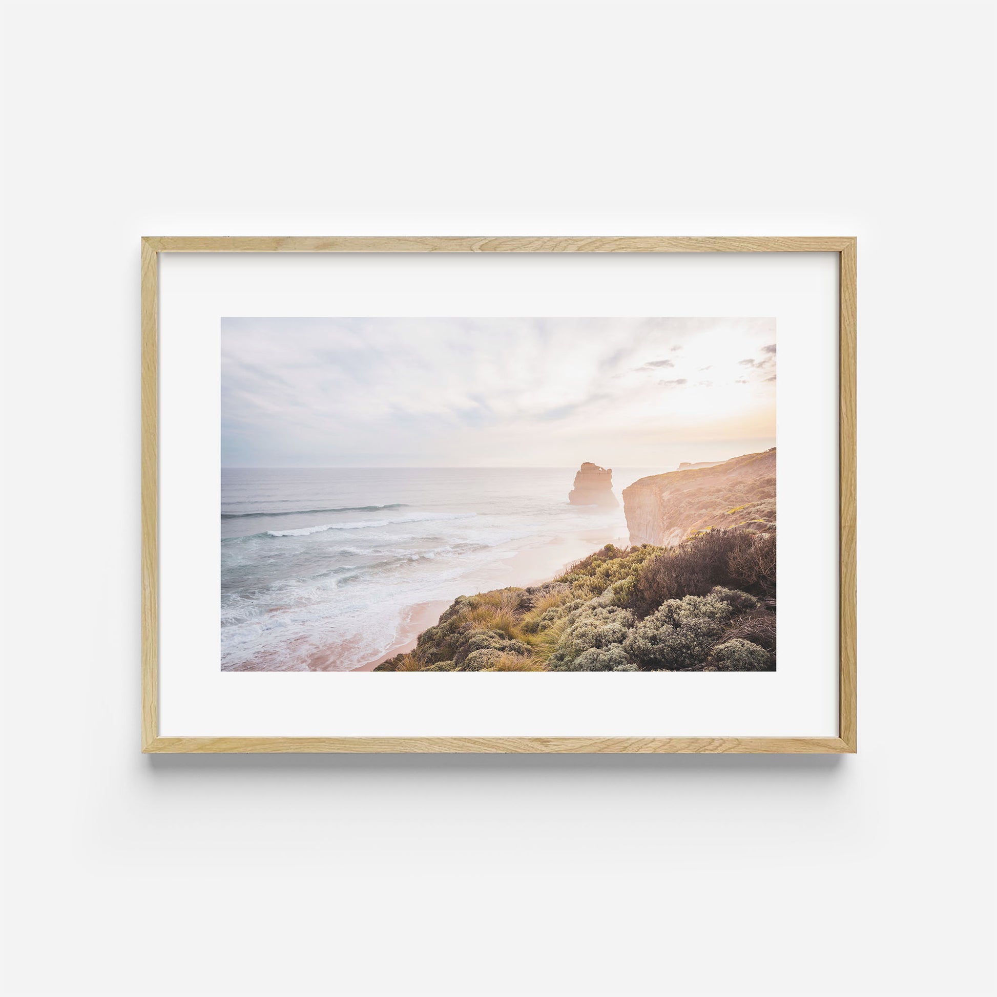 Sunset on the Great Ocean Road Art Print Wooden Frame