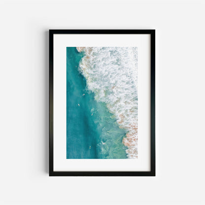 Dee Why Surf Art Print Black Frame Vertical