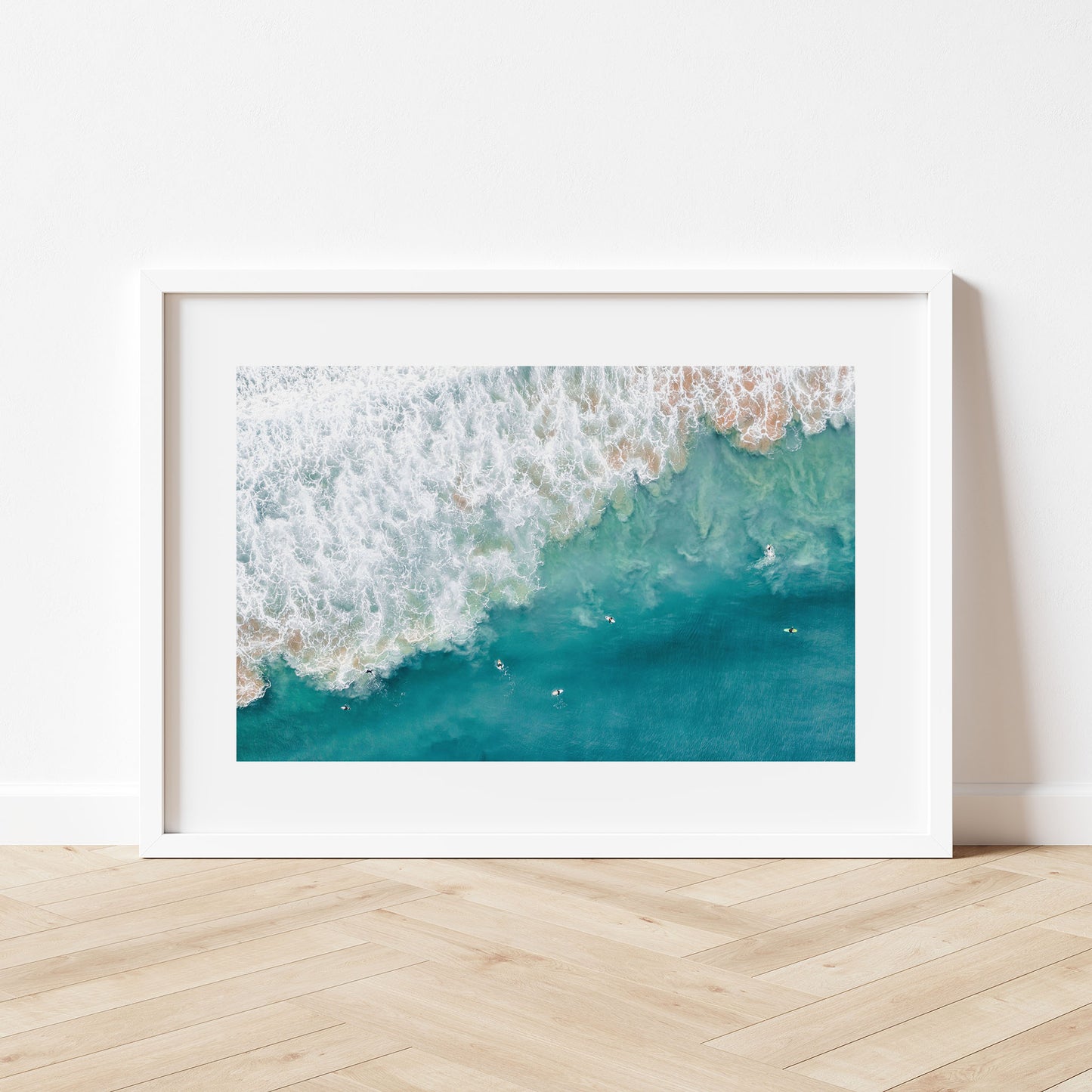 Dee Why Surf Art Print White Frame Horizontal