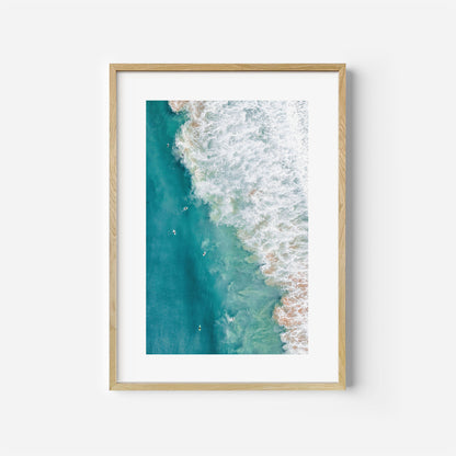 Dee Why Surf Art Print Wooden Frame Vertical