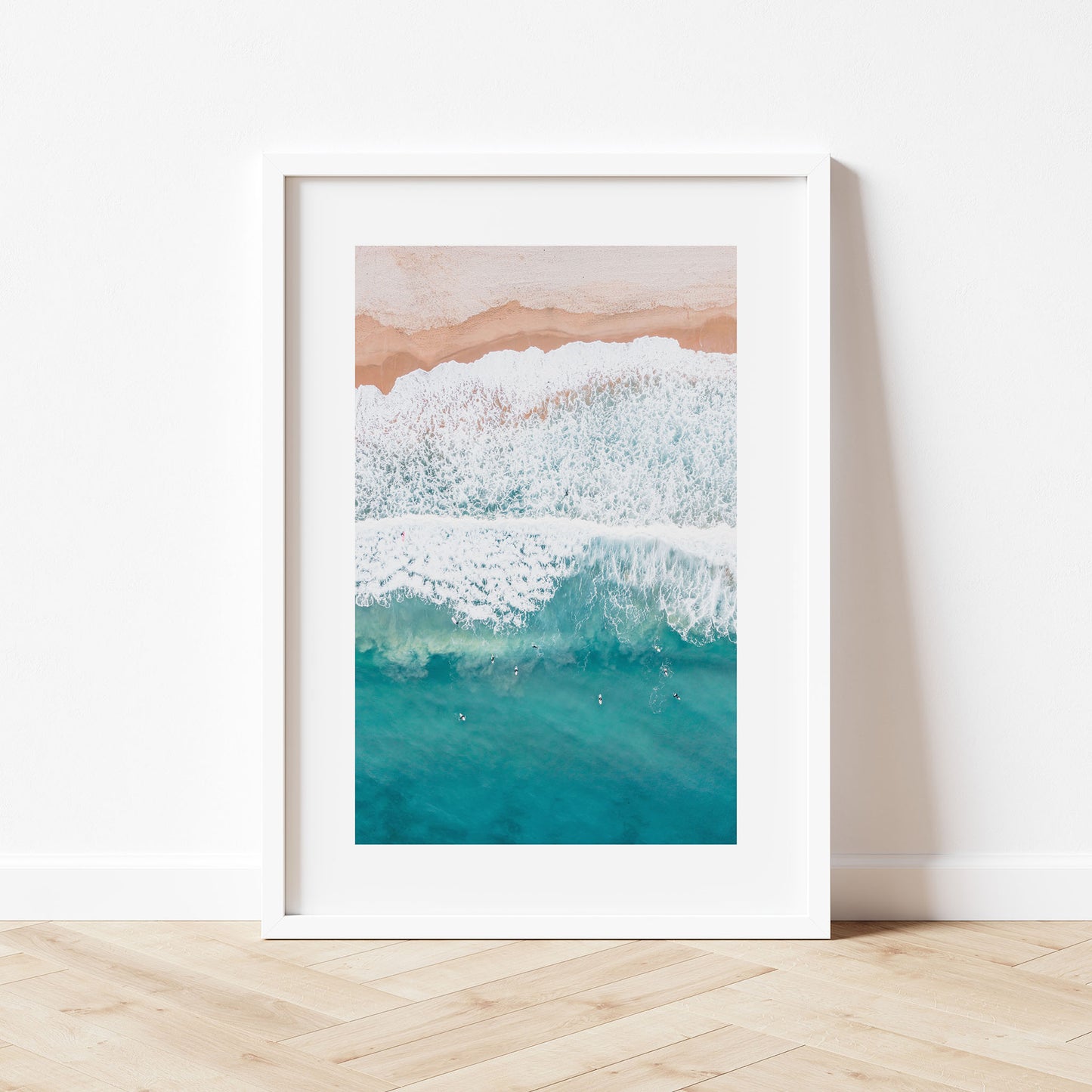 Embrace The Waves Art Print White Frame