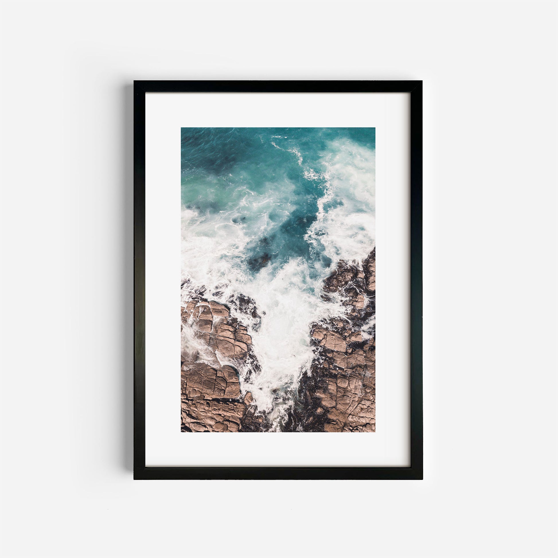 Tasmanian Coastal Charm Art Print Black Frame